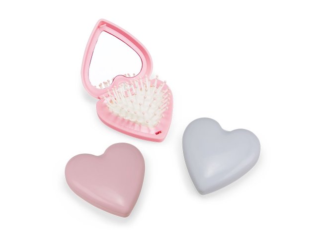 Escova com Espelho Coração Personalizada
