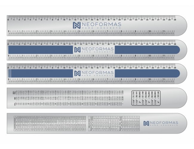 R�gua Ferragista 30 cm em Alum�nio Personalizada